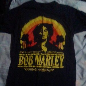 Black and Red Bob Marley Short Sleeve Tee